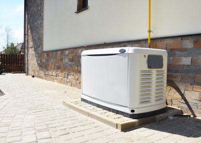 Backup Generator with Residential Landscaping